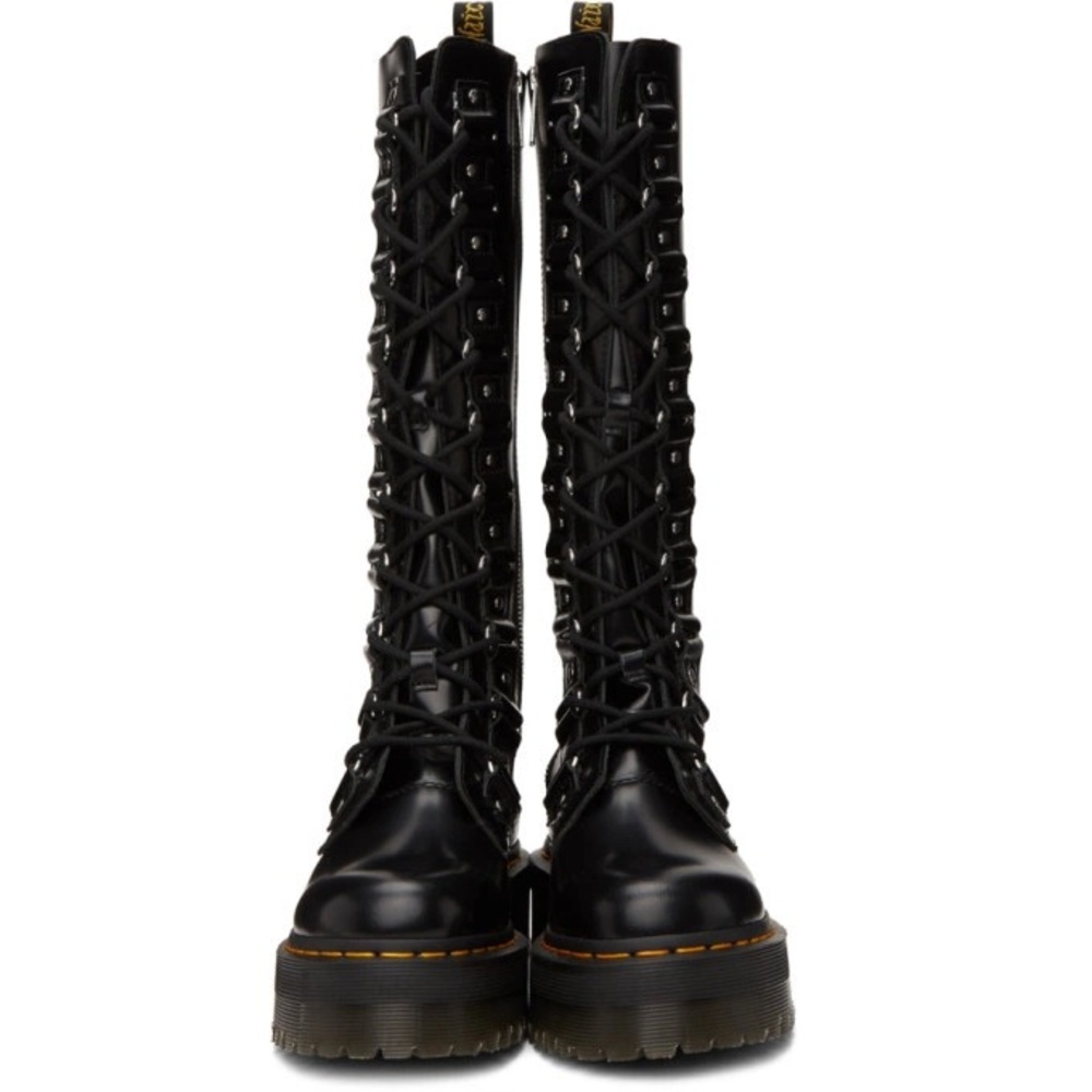 Dr. Marten’s Butter Black Lace-Up Boots with Chunky Soles Size 6